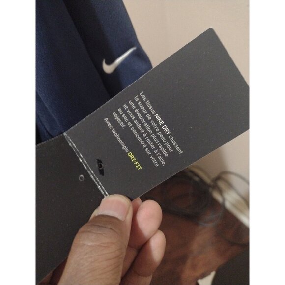 NWT New Nike Dri Fit Short Sleeve Polo Shirt Golf 2XL Navy Blue Polyester - Picture 4 of 13